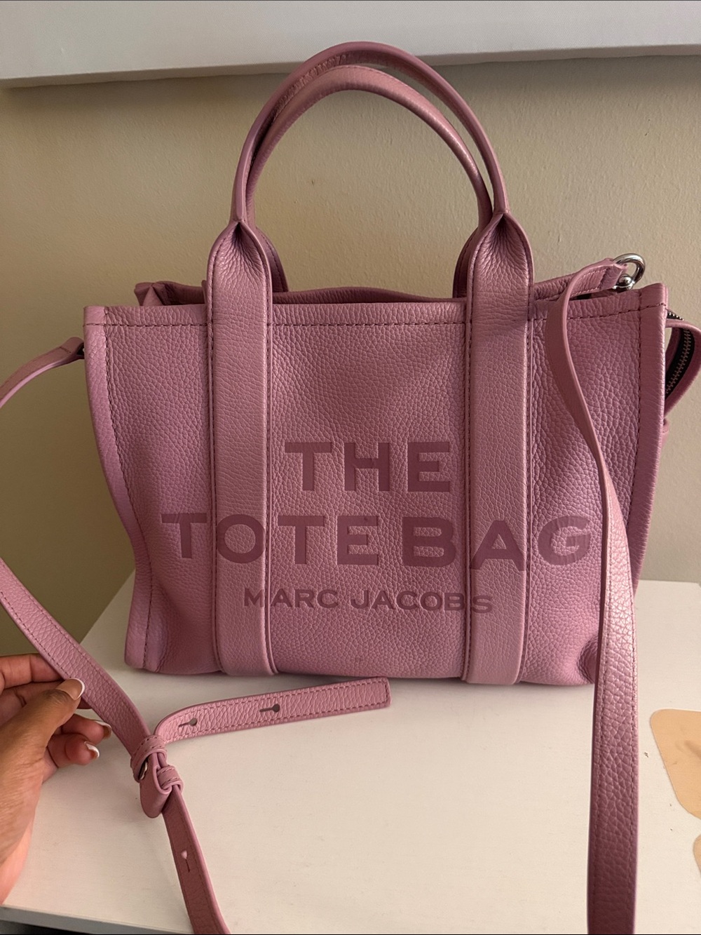 Marc Jacobs Pink Pebbled Leather Tote Bag